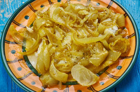 Cape Pickled Fish -  Kaapse kerrievis, traditional Easter time classic in Cape Town, South Africaの写真素材