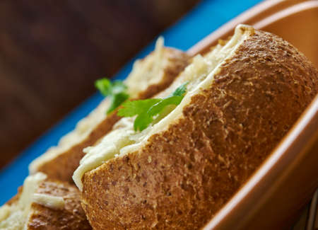 Onion Soup Bread Bowls , French Onion Soup into the bread bowls.の写真素材