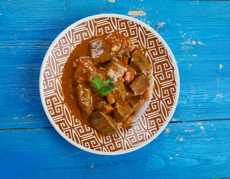 Anda Kaleji Tak-a-tak - Liver and egg cooked with a range of masalas, Pakistani cuisineの写真素材
