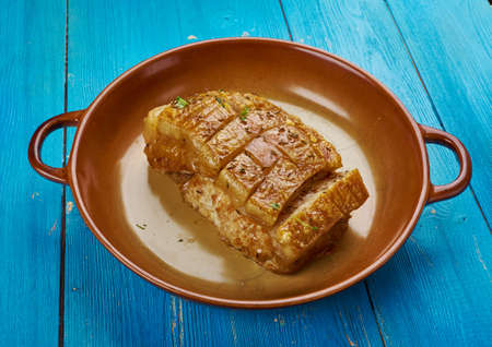 Authentic Schweinebraten German Pork Roast,  Bavarian Styleの写真素材