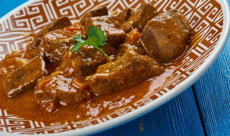 Anda Kaleji Tak-a-tak - Liver and egg cooked with a range of masalas, Pakistani cuisineの写真素材
