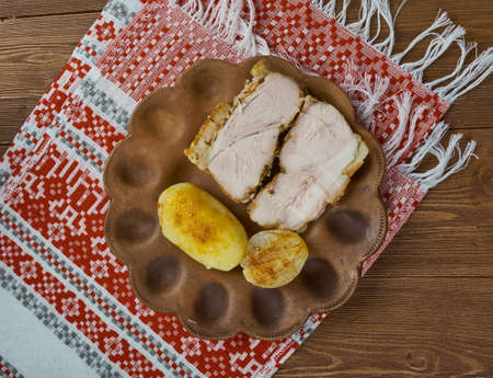 Transcarpathian cold boiled pork - pechenya na zimnoの写真素材