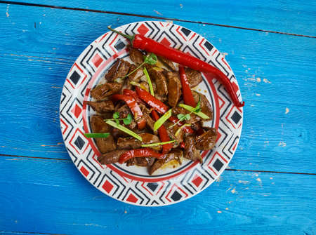 Mutton kidney roasted, Dungan cuisineの写真素材