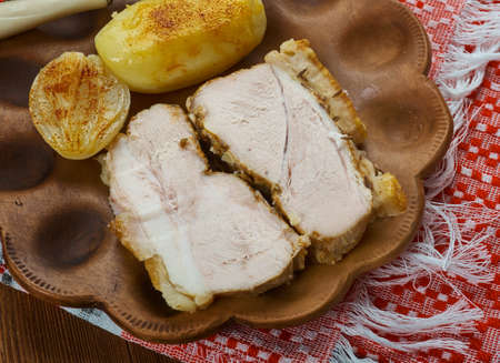 Transcarpathian cold boiled pork - pechenya na zimnoの写真素材