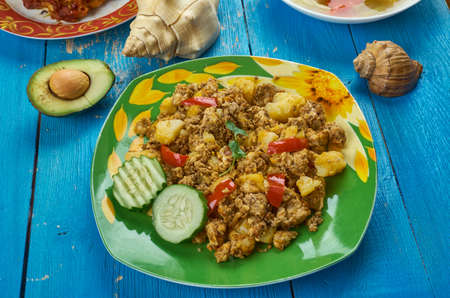  Mexican cuisine , Mexican Picadillo, Traditional assorted dishes, Top view.の写真素材