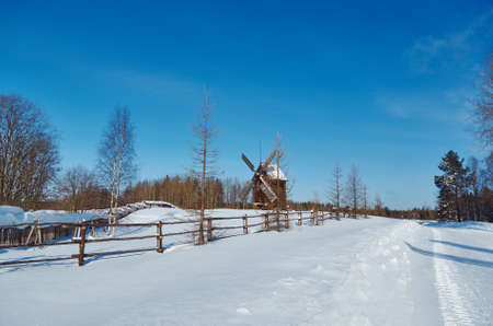 Russian Traditional wooden mill, Malye Karely village, Arkhangelsk region, Russiaの写真素材