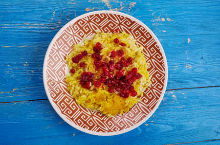 Persian Cranberry Rice Pilaf , made with basmati rice, cranberries, and saffron.の写真素材