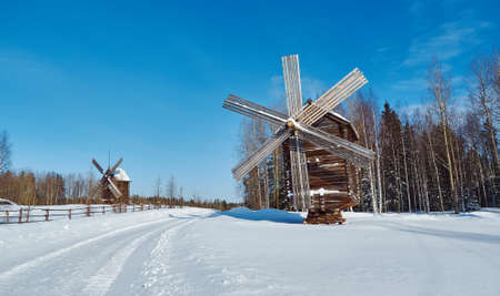 Russian Traditional wooden mill, Malye Karely village, Arkhangelsk region, Russiaの写真素材