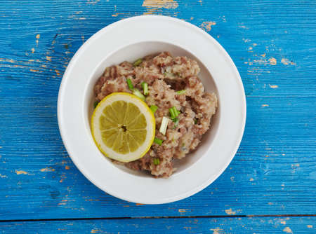 Mas huni - typical Maldivian breakfast, composed of tuna, onion, coconut, and chili.の写真素材