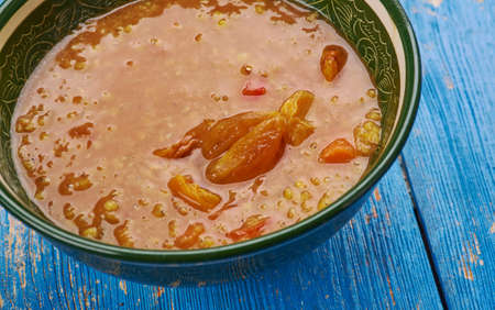 Armenian Red Lentil Apricot Stew , close upの写真素材