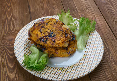 Potato Red Cabbage Tikki -  indian Potato Cabbage Cutlet の写真素材