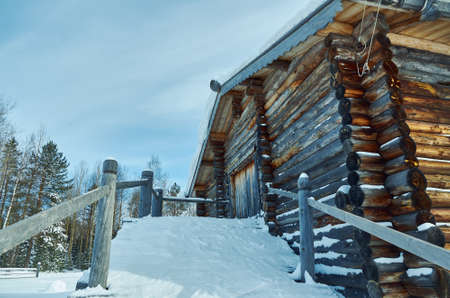 Russian Traditional wooden peasant house , Malye Karely village, Arkhangelsk region, Russiaの写真素材