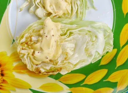 Roasted Cabbage Wedges  with Onion Dijon Sauce