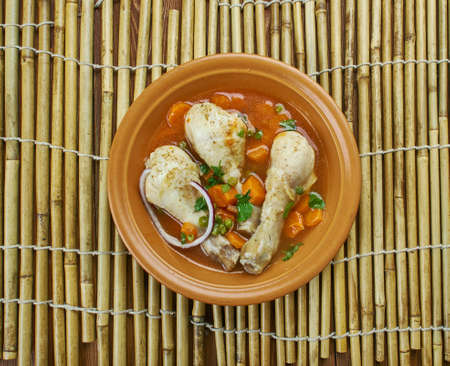 Braised Chicken Thighs served  cider vinegar, thyme and butter.