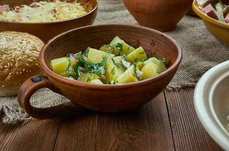 Bavarian cuisine , Traditional Authentic German Potato Saladの写真素材