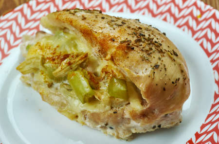 Cajun Stuffed Chicken Breast made by garlic powder, onion powder, paprika, black pepper, cayenne, oregano, and thymeの写真素材