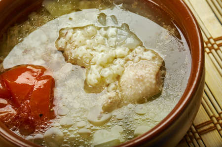 Italian chicken soup with StellinÑ pasta - Pastina の写真素材