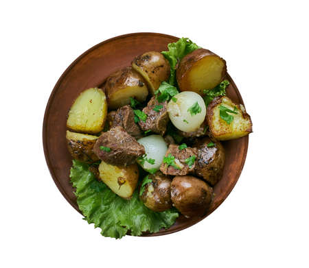 Carne de vinha d'alhos -  Portuguese dish,  from the Portuguese islands of Madeira and the Azores, Garlic Wine Marinated Porkの写真素材