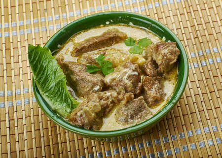 Simple Mutton Curry - most meat-eating Indian, close upの写真素材