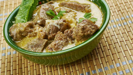Simple Mutton Curry - most meat-eating Indian, close upの写真素材