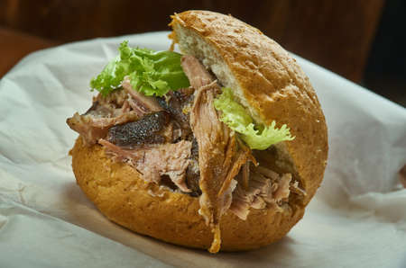 North Carolina Pulled-Pork Barbecue Sandwich   , North Carolina.の写真素材