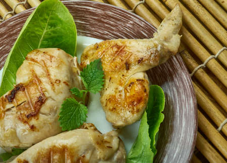 Buttermilk Brined Grilled Chicken , soaked in a mixture of buttermilk, brown sugar, and hot sauce to ensure flavor and juicinessの写真素材