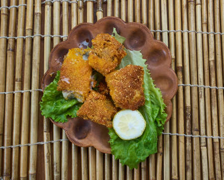 Creole Fried Fish , Cajun food  close up
