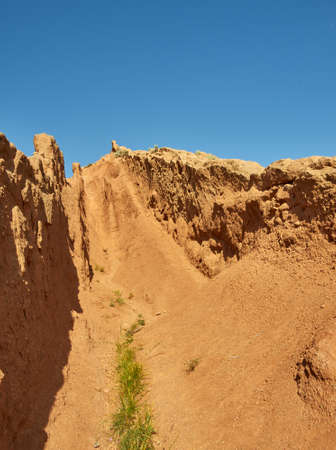 Fairy Tale Canyon, rock formations on the Issyk-Kul lake. Kyrgyzstan.Central Asia