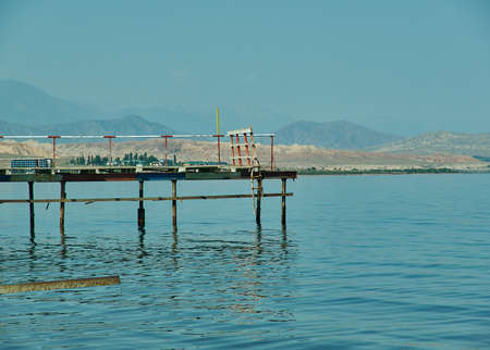 surroundings resort village Kadji Say, Issyk-Kul lake, Kyrgyzstan,  August 10, 2018の写真素材