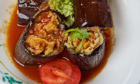 Mahshi Betengan - Stuffed Eggplant Egyptian cuisineの写真素材