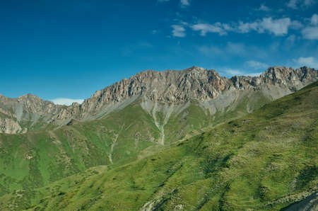 Taldyk Pass, 3615 m, Pamir Highway, Kyrgyzstan, Beautiful view of the mountain road