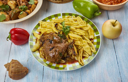 Pasticada,stewed beef dish cooked in special sauce, popular in Croatia.  Balkan cuisine cuisine,...