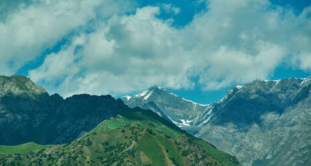 Taldyk Pass, 3615 m, Pamir Highway, Kyrgyzstan, Beautiful view of the mountain road