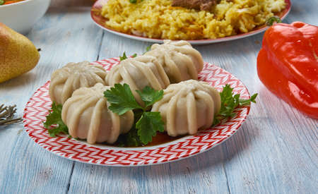 Kawa manta, Uyghur Lamb and Pumpkin Dumplings , Uyghur cuisine,  Asia Traditional assorted dishes,...