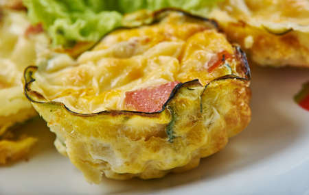 Zucchini Egg Cups  Muffins,  close up