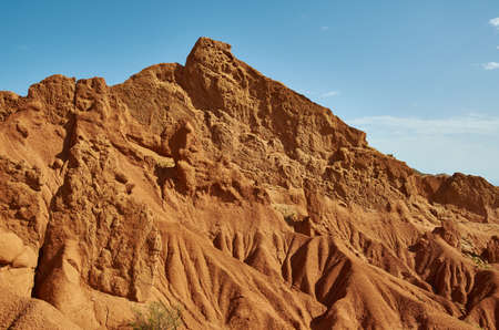 Fairy Tale Canyon, rock formations on the Issyk-Kul lake. Kyrgyzstan.Central Asia