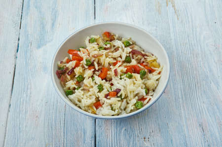 Burnt Garlic Rice ,  IndoChinese Cuisine close up