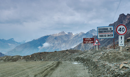 Barskoon Gorge,  Beautiful view of the mountains, Kyrgyzstan,  Central Asia , Mountain Pass, August 8, 2018のeditorial素材