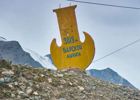Barskoon Gorge,  Beautiful view of the mountains, Kyrgyzstan,  Central Asia , Mountain Pass, August 8, 2018のeditorial素材