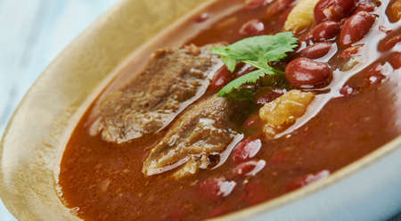 Papurokka - Finnish beetroot, bean and beef soupの写真素材