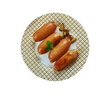 Longanisa , Filipino Sausage chorizos,  Filipino cuisine, Traditional assorted dishes, Top view.の写真素材