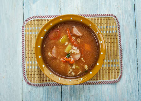 Mexican Chicken and Rice Soup, close upの写真素材