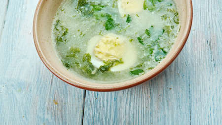 Danish Korvelsuppe - Anthriscus  sorrel soupの写真素材
