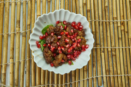 Cauliflower Shawarma Recipe With Pomegranate, Tahiniの写真素材