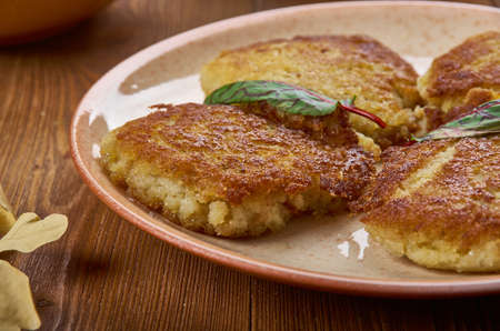 Fiskefrikadelle -  Danish version Fishcake close up