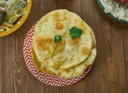 Chelpek,  traditional Central Asian flatbread, Kyrgyz  cuisine, Traditional assorted dishes, Top...