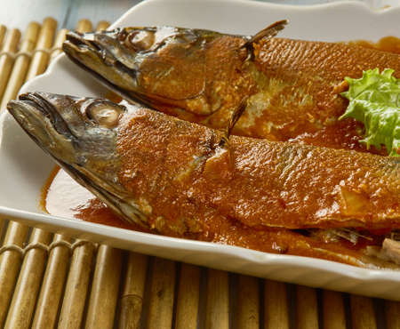 Bangude meen curry - Bunt Style Spicy Mackerel Curry, Mackerel fish curryの写真素材