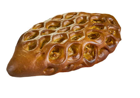 Pirog, Russian traditional pies piroshki , assorted pastry: dishes, Top view.Savoury versions may...