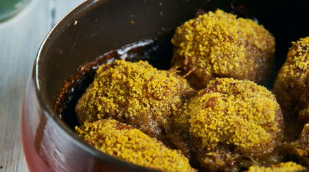 Polpette di carne , pan-fried meatballs of minced meatの写真素材