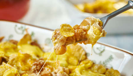 Beef  Nacho Casserole, avorite Mexican flavors and crunchy tortilla chips for dipping.